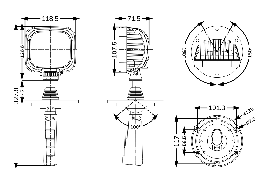 Светодиодная фара-искатель LIGHTS APOLLO® APL5451-045WSP-S