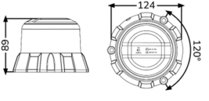 Светодиодный проблесковый маяк LIGHTS APOLLO® APL617-048WGR зеленого цвета с магнитным креплением Светодиодный проблесковый маяк LIGHTS APOLLO® APL617-048WGR зеленого цвета с магнитным креплением